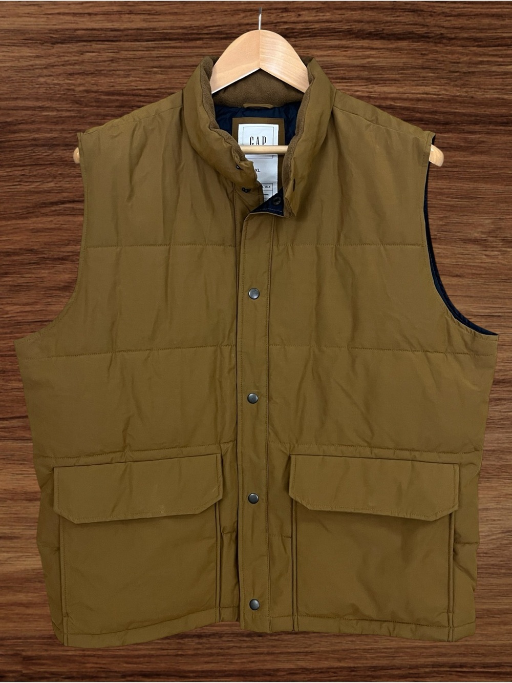 Gap Men’s Coldcontrol MAX Brown Puffer Vest Size XLT